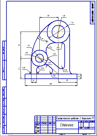 Чертеж станина инженерная графика